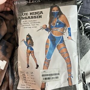 Music Legs Vibrant Blue Ninja Costume